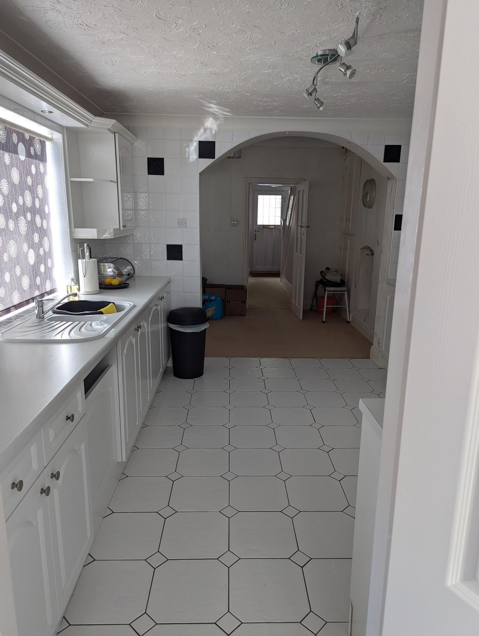 Darlington kitchen installation, LVT flooring, Wall removal, Kitchen design, Tiling