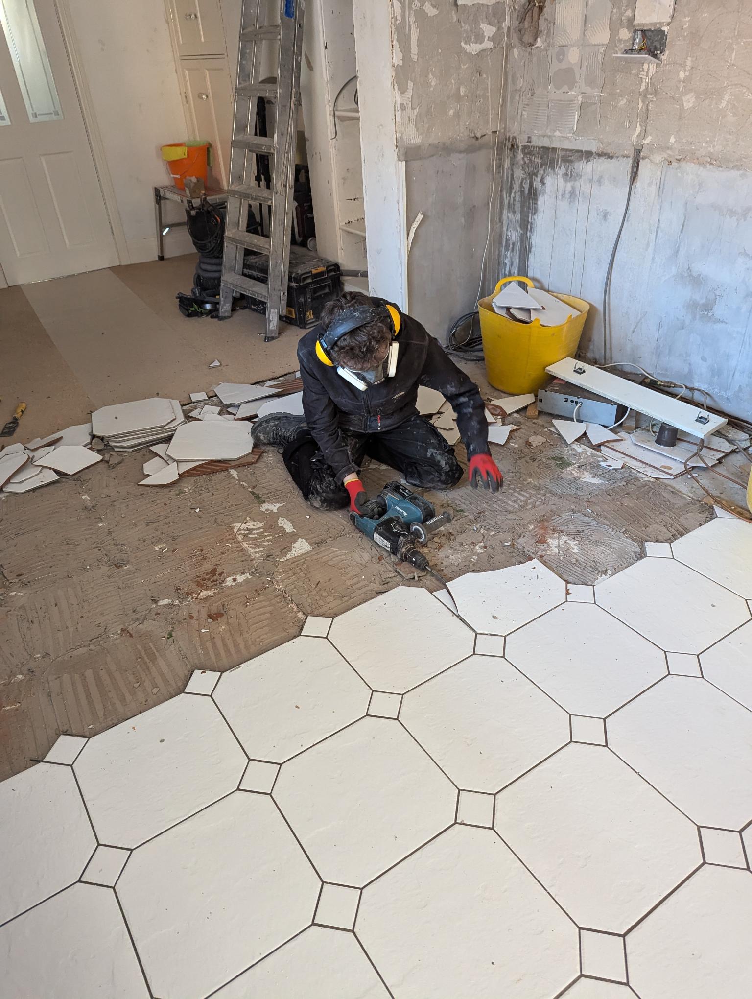 Darlington kitchen installation, LVT flooring, Wall removal, Kitchen design, Tiling