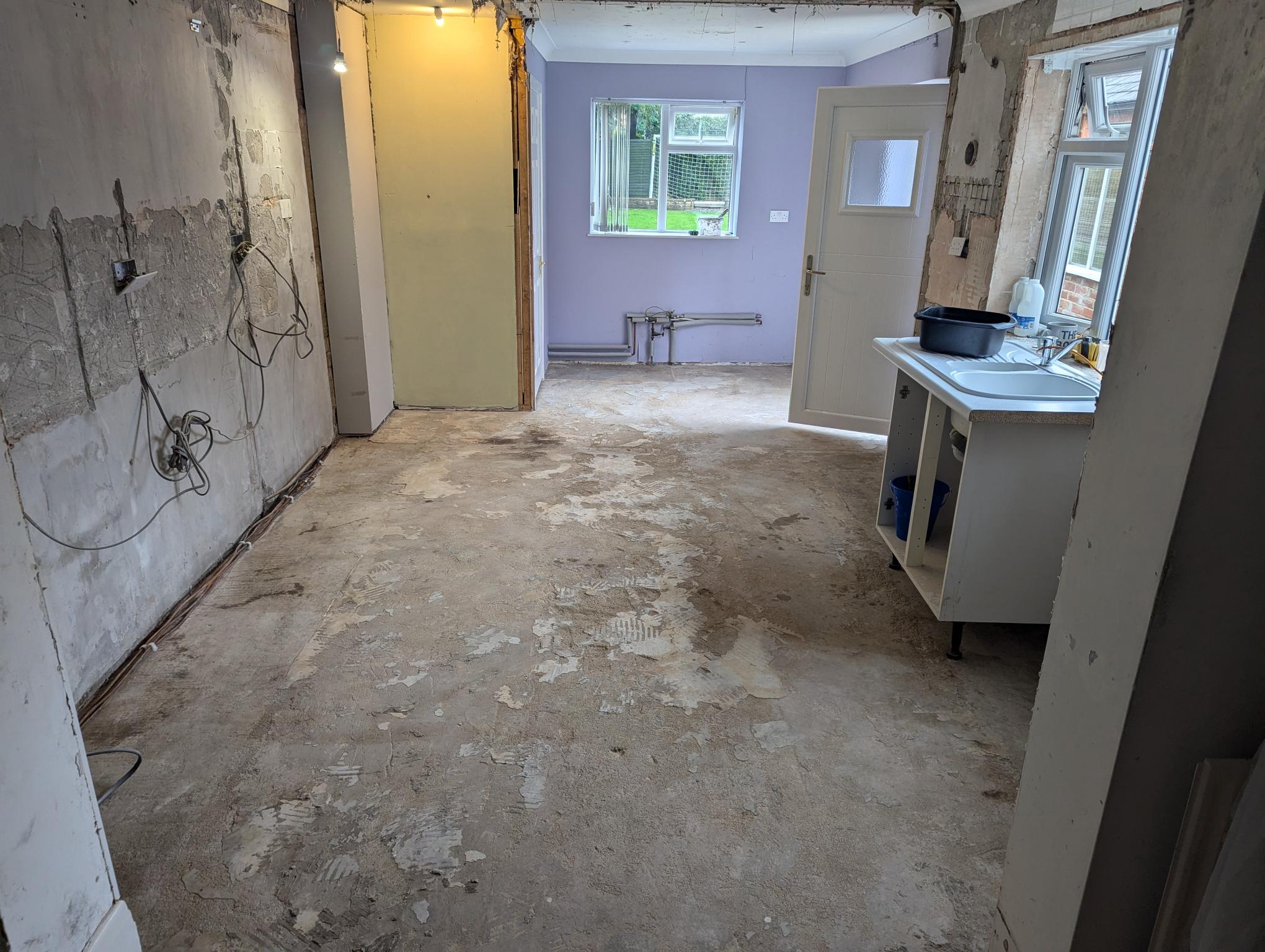 Darlington kitchen installation, LVT flooring, Wall removal, Kitchen design, Tiling
