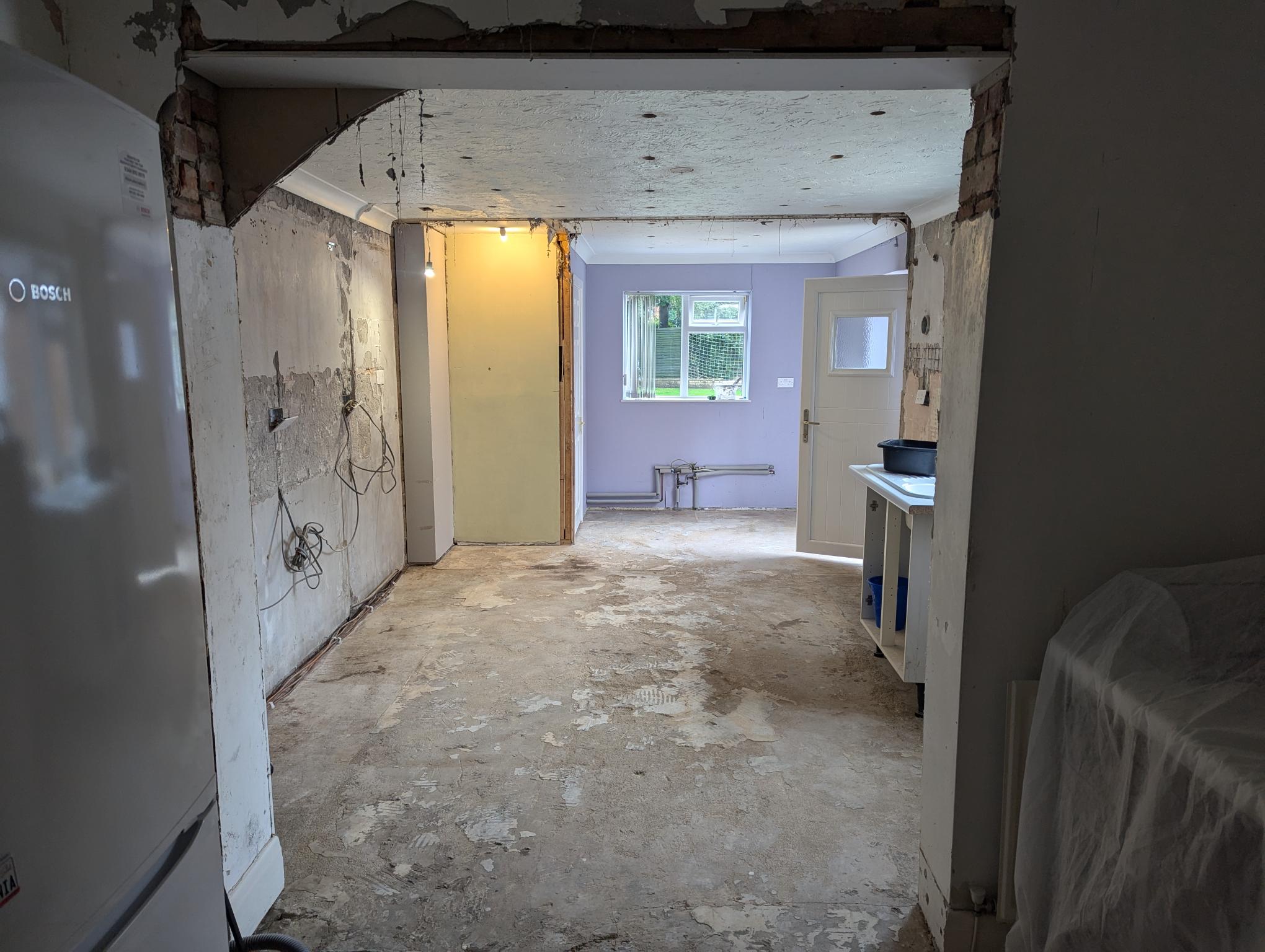 Darlington kitchen installation, LVT flooring, Wall removal, Kitchen design, Tiling
