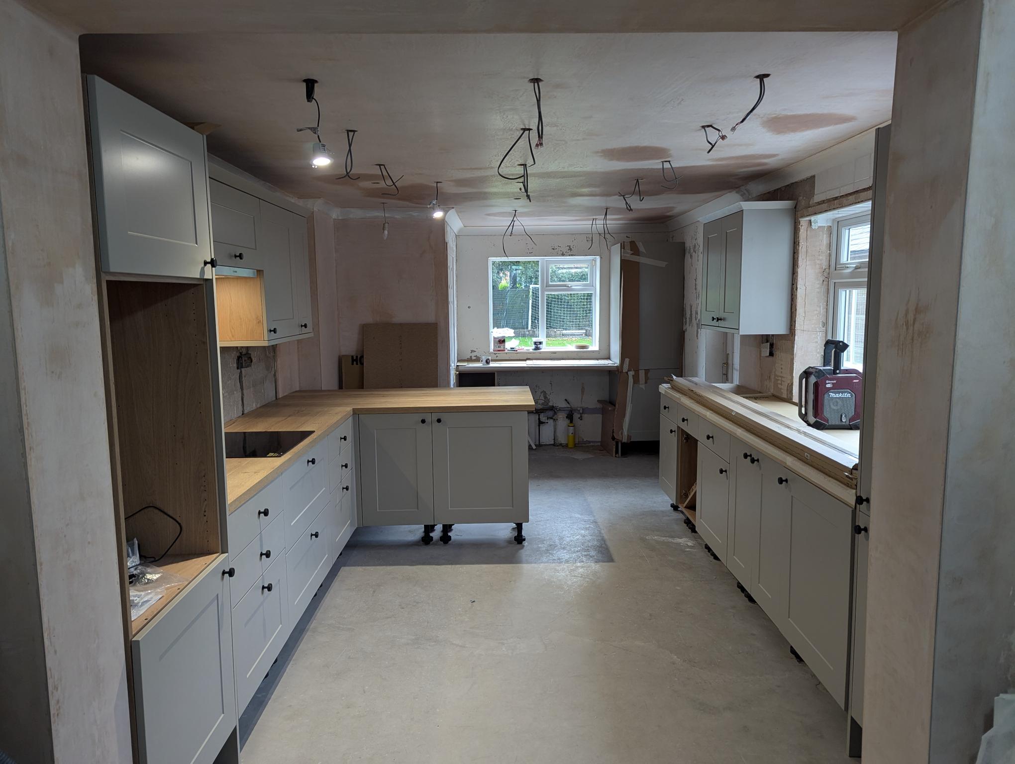 Darlington kitchen installation, LVT flooring, Wall removal, Kitchen design, Tiling