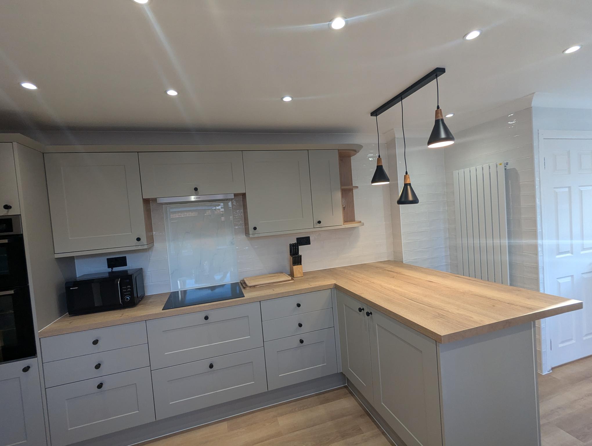 Darlington kitchen installation, LVT flooring, Wall removal, Kitchen design, Tiling