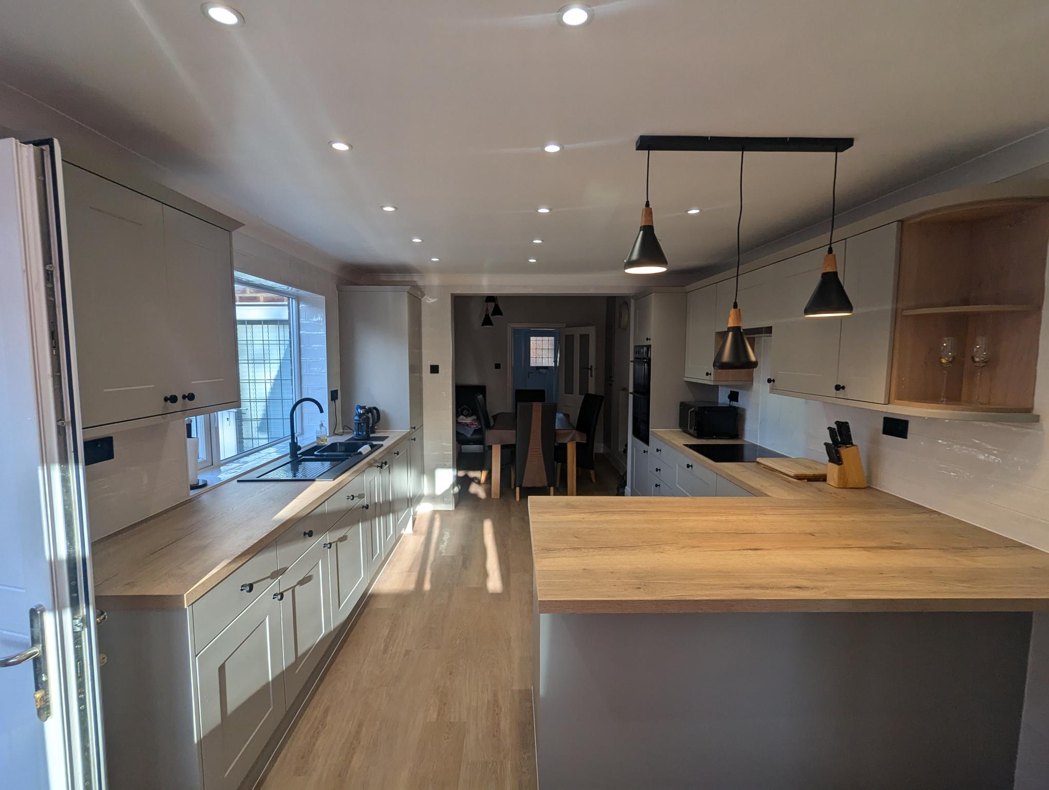 Darlington kitchen installation, LVT flooring, Wall removal, Kitchen design, Tiling